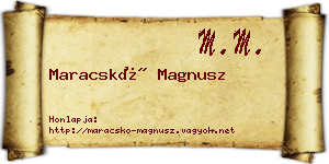 Maracskó Magnusz névjegykártya